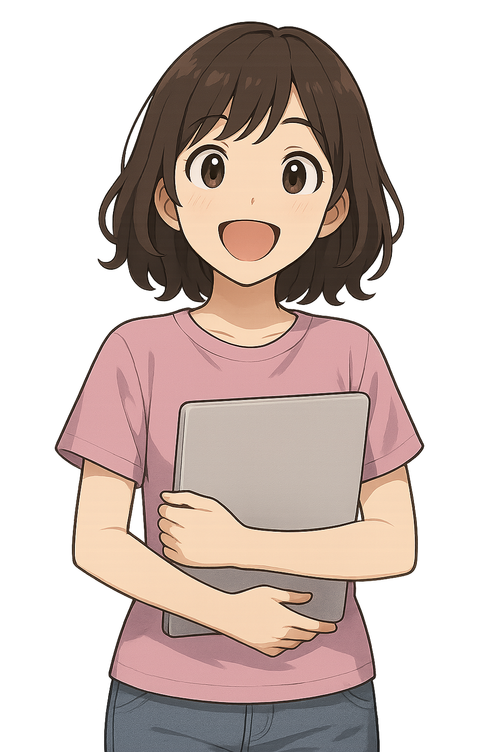 カフェでリラックスしながらラップトップを使う女性